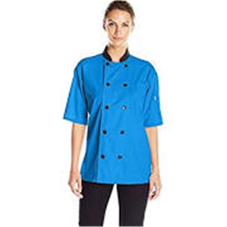 Charlotte Madison Uncommon Threads Womens Havana Chef Coat SS Mesh, Cobalt - Extra Large CH2025493